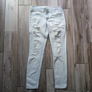 American Eagle Womens Distressed Stretch Skinny Jegging Jeans Size 8